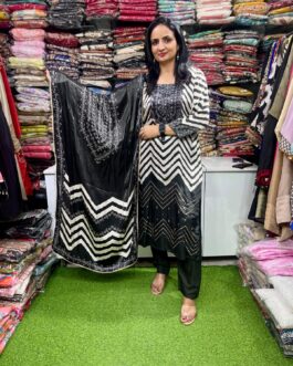 Black Gajji Silk Suit Set