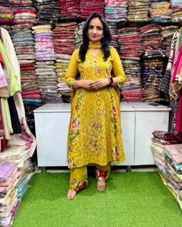 Cotton Schifli Embroidered Anarkali Set