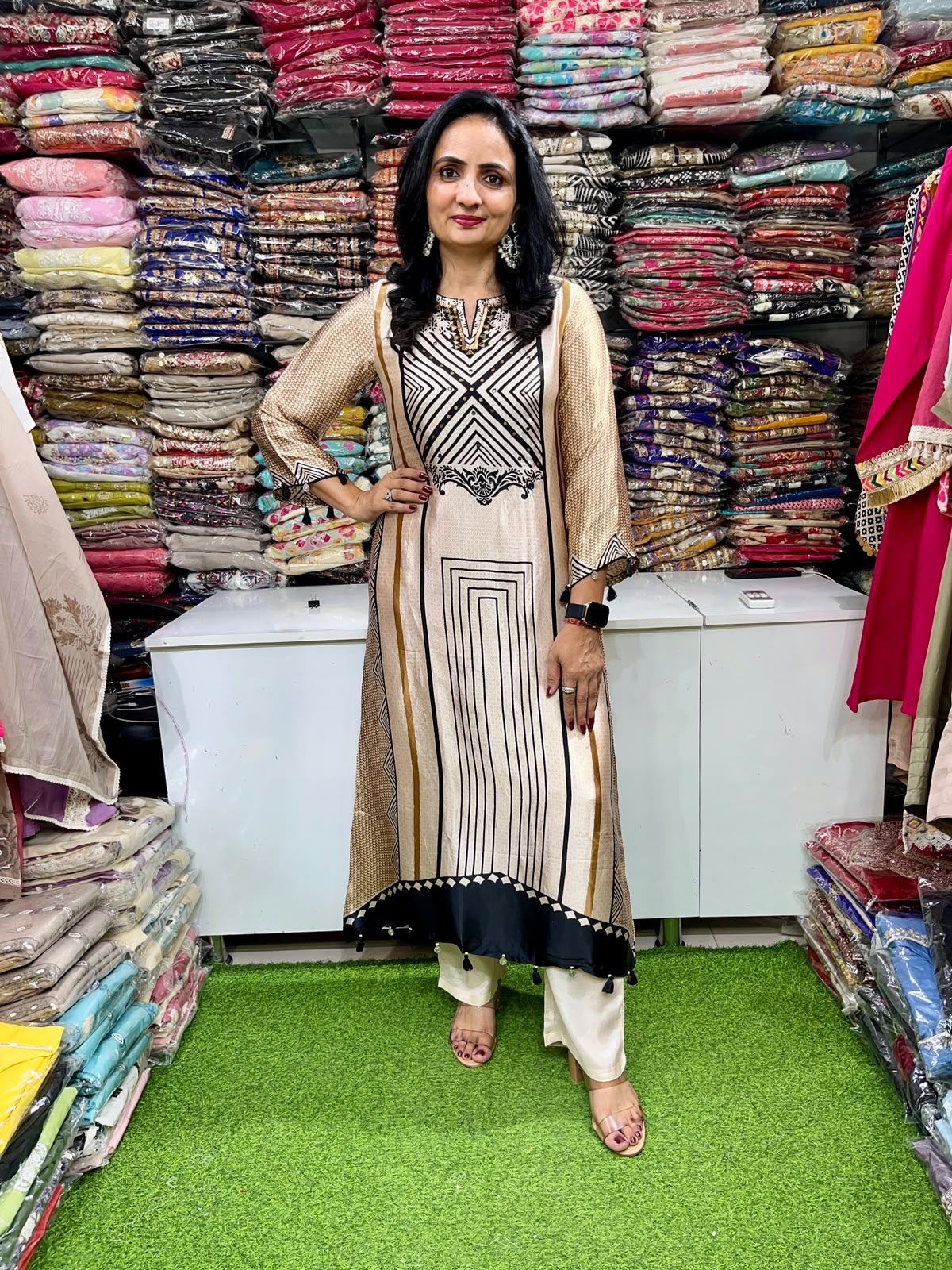 Designer A Line Long Coord Set