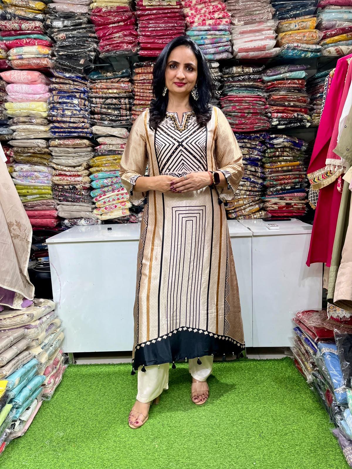 Designer A Line Long Coord Set