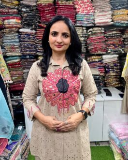 Designer Cotton Schifli Coord Set