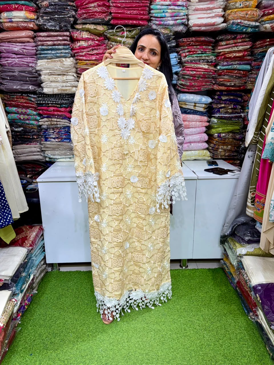 Designer Crochet Pakistani Suit Set