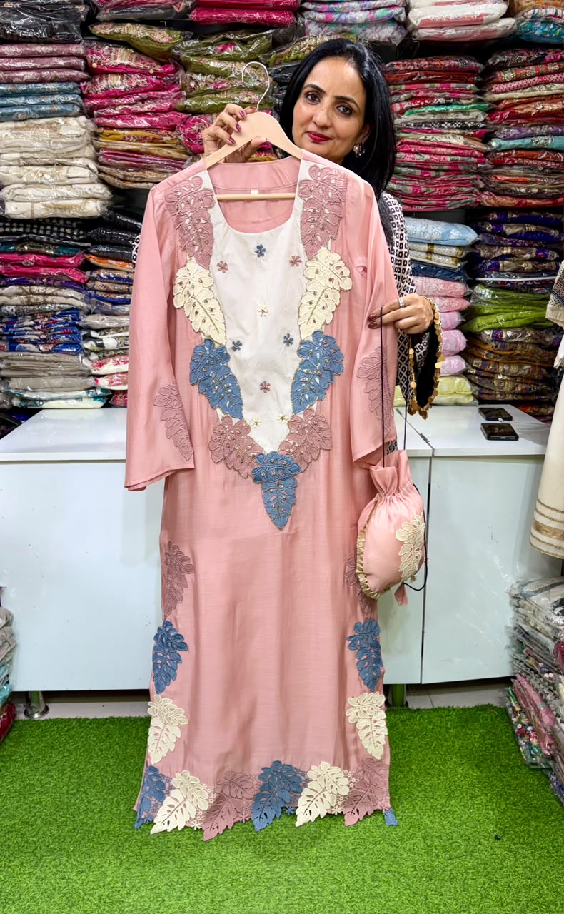 Designer Crochet Phiran with Potli