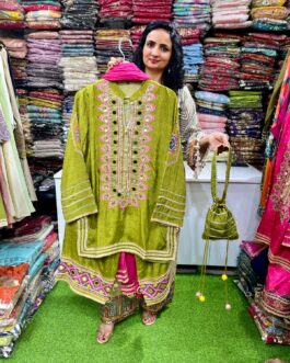 Designer Four Peice Set with Potli