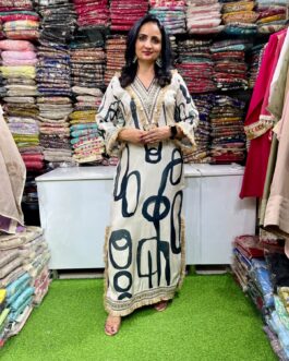 Designer Pure Muslin Crape One Peice Karina Style Dress