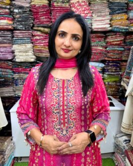 Designer Muslin Anarkali Set with Tulip