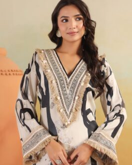 Designer Pure Muslin Crape One Peice Karina Style Dress
