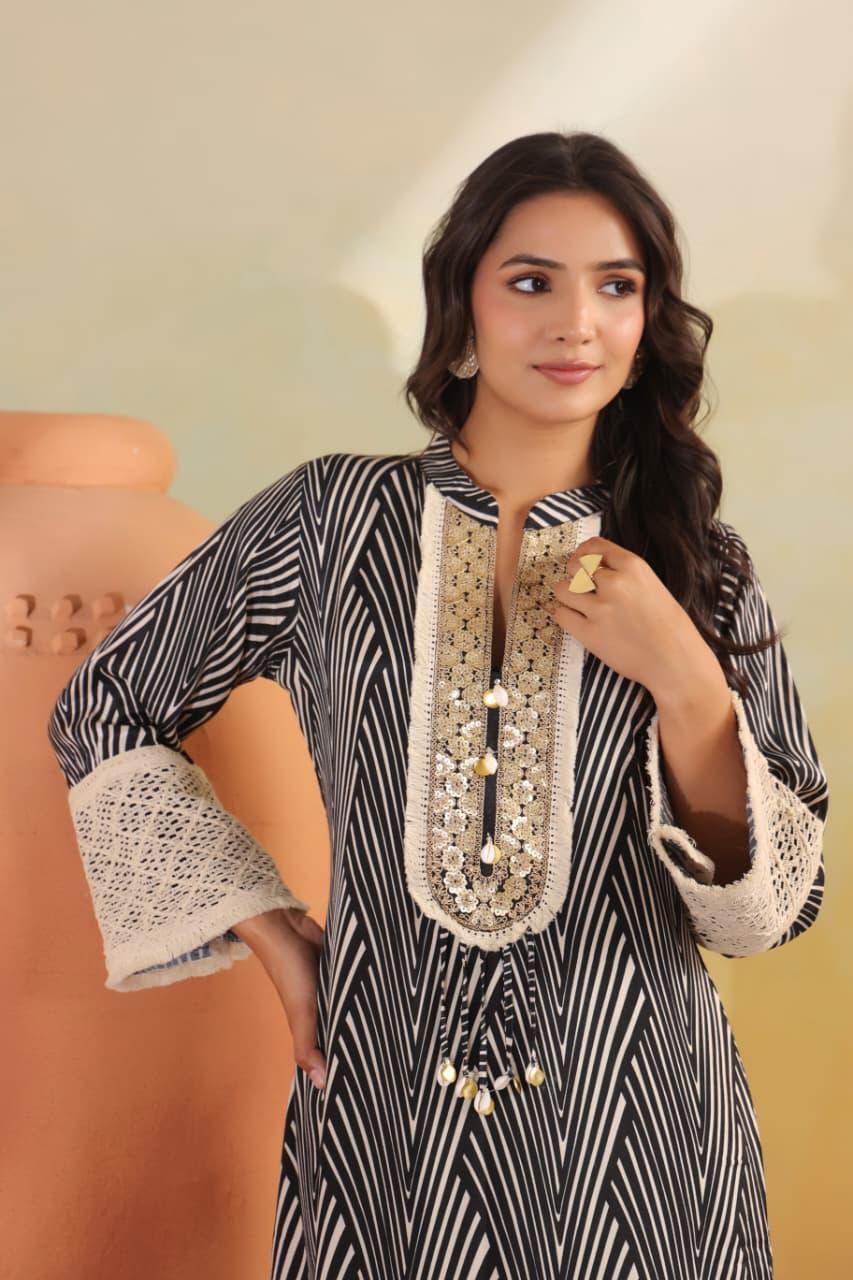 Designer Pure Muslin Crape One Peice Karina Style Dress