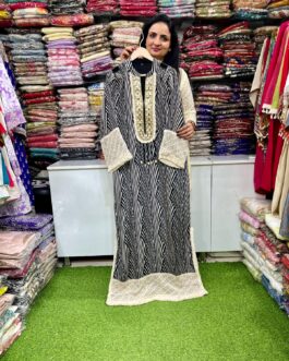 Designer Pure Muslin Crape One Peice Karina Style Dress