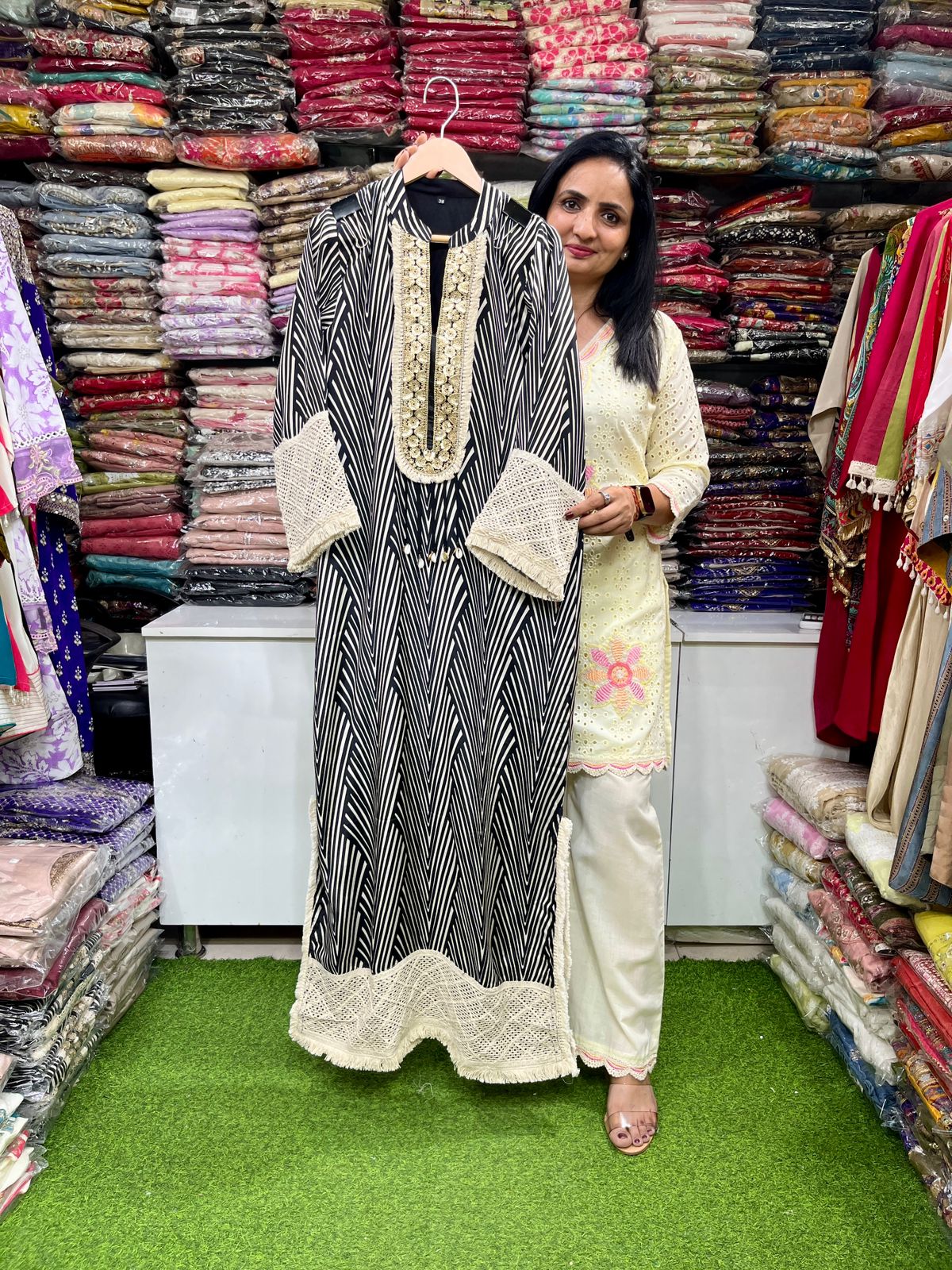 Designer Pure Muslin Crape One Peice Karina Style Dress