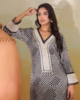 Designer Pure Muslin Crape One Peice Karina Style Dress