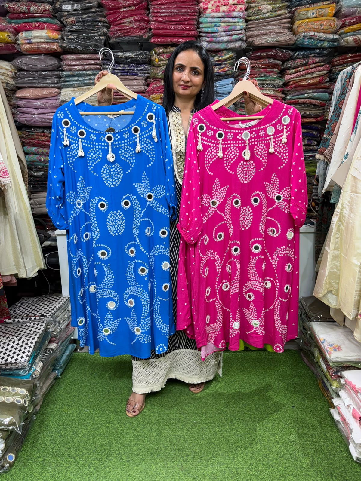 Designer Rayon Bandhej Print Coord Set
