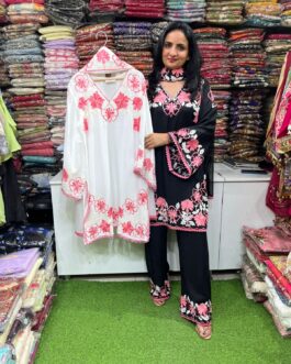 Designer Rayon Cotton Aari Embroidered Suit Set