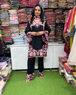 Designer Rayon Cotton Aari Embroidered Suit Set