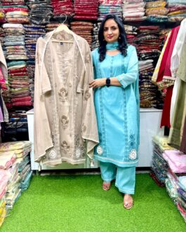 Designer Straight Suit with Embroidery