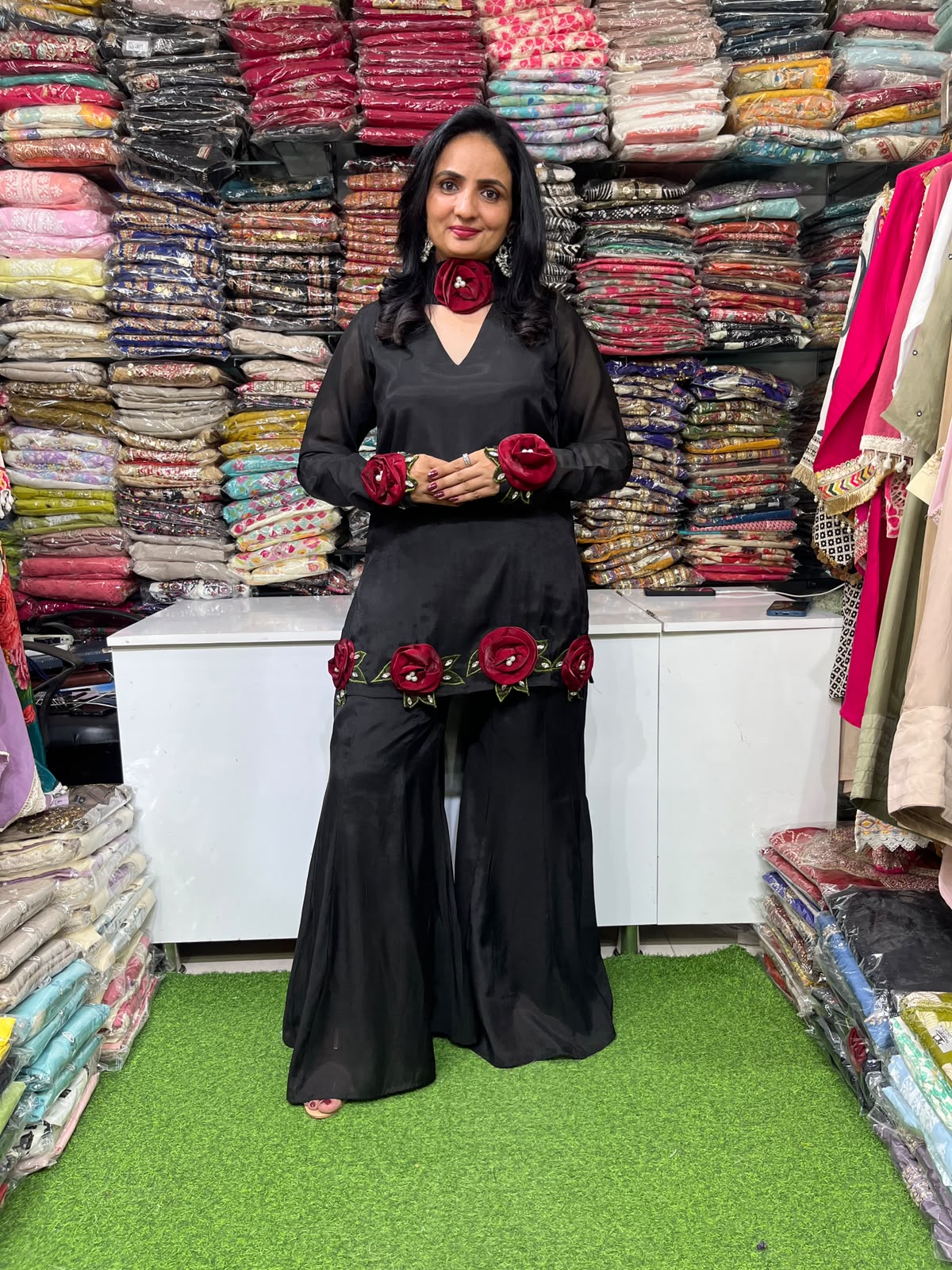 Imported Cotton Silk Designer Suit Set
