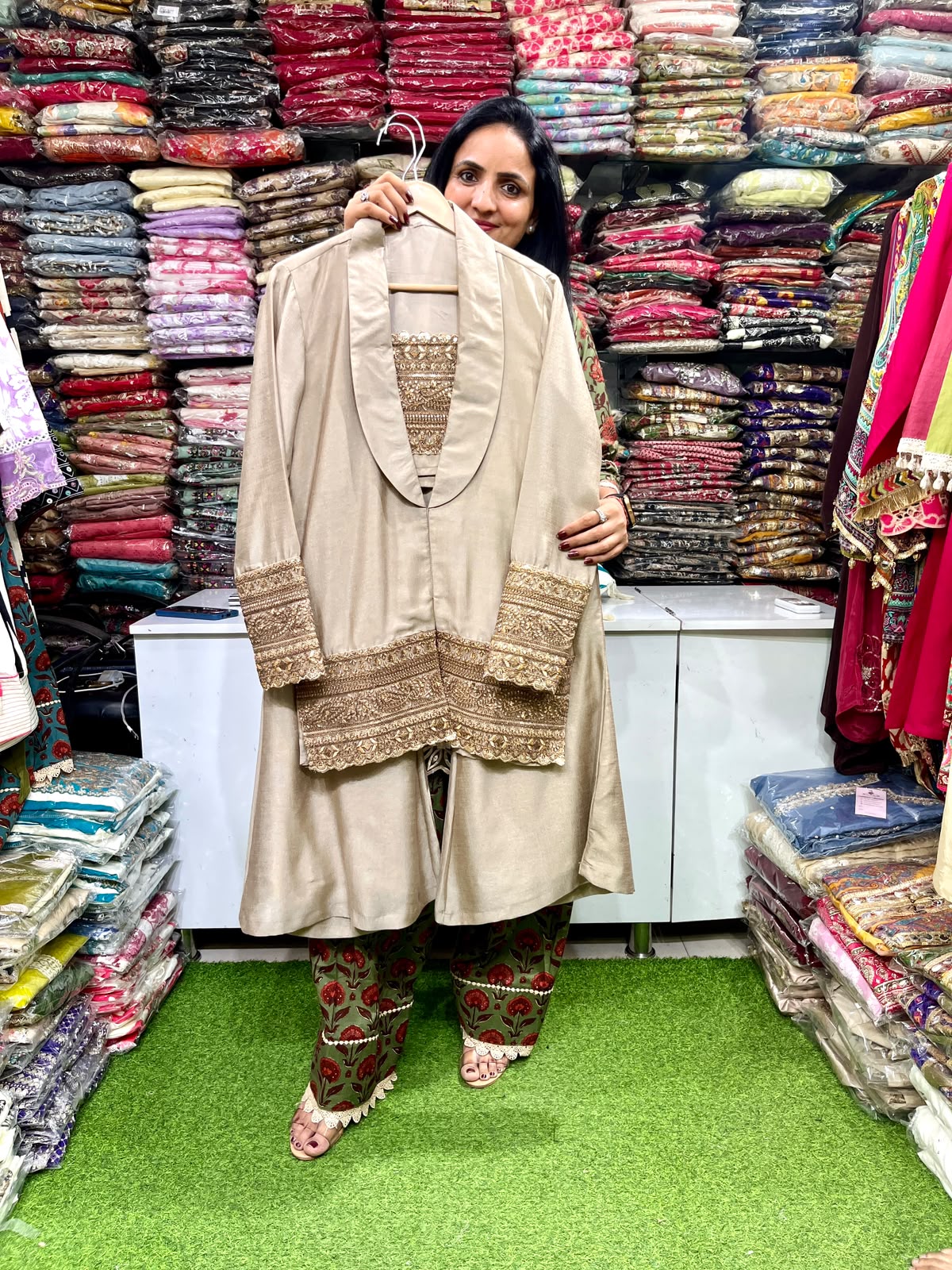 Imported Crape 3 Peice Blazer Set