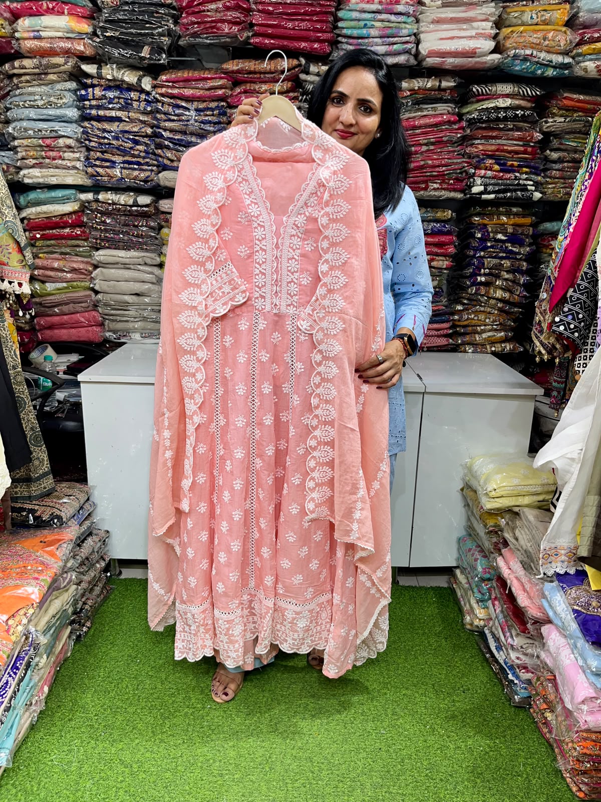 Premium Mal Cotton Anarkali Set