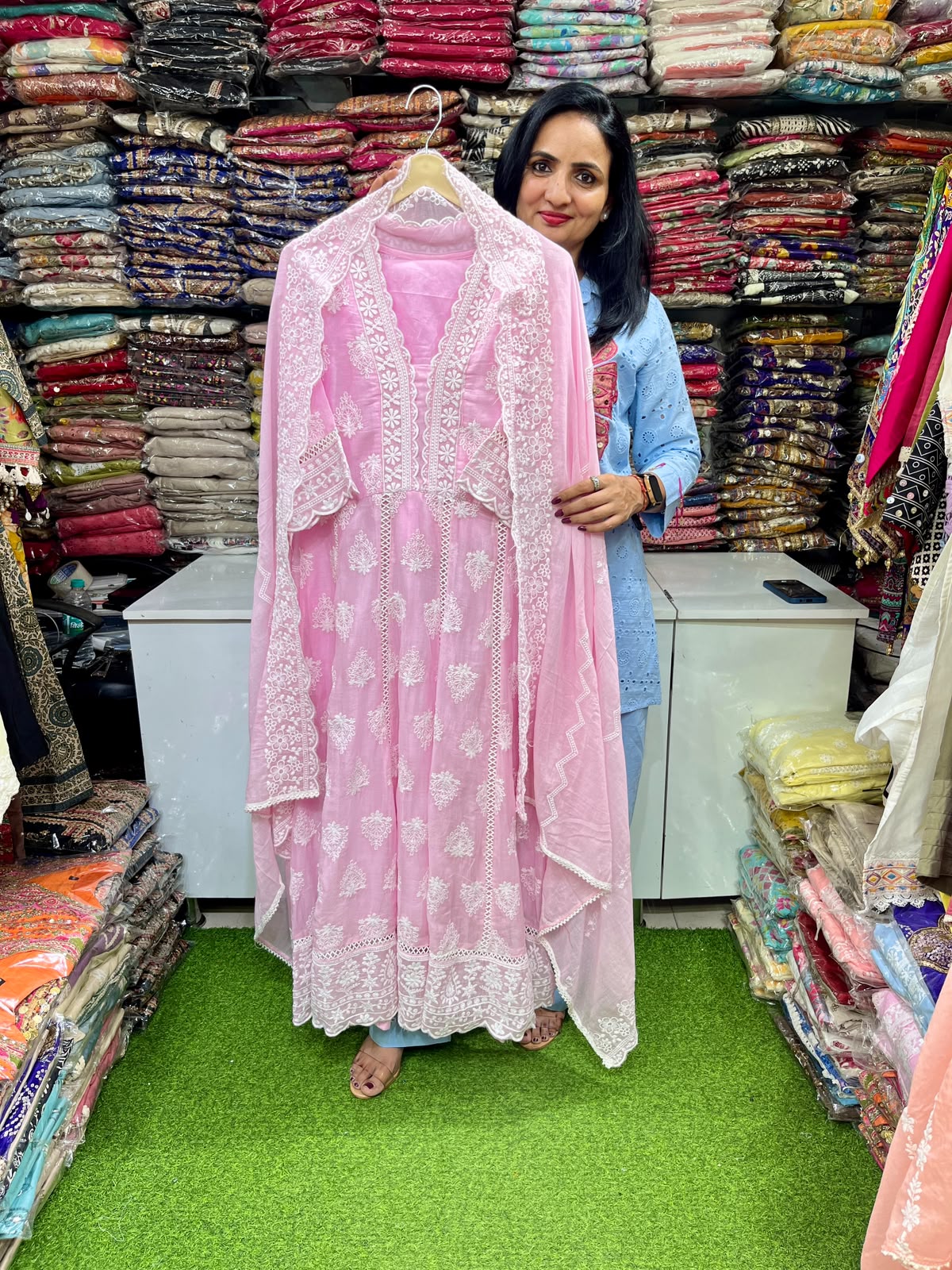 Premium Mal Cotton Anarkali Set