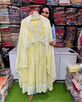 Premium Mal Cotton Anarkali Set