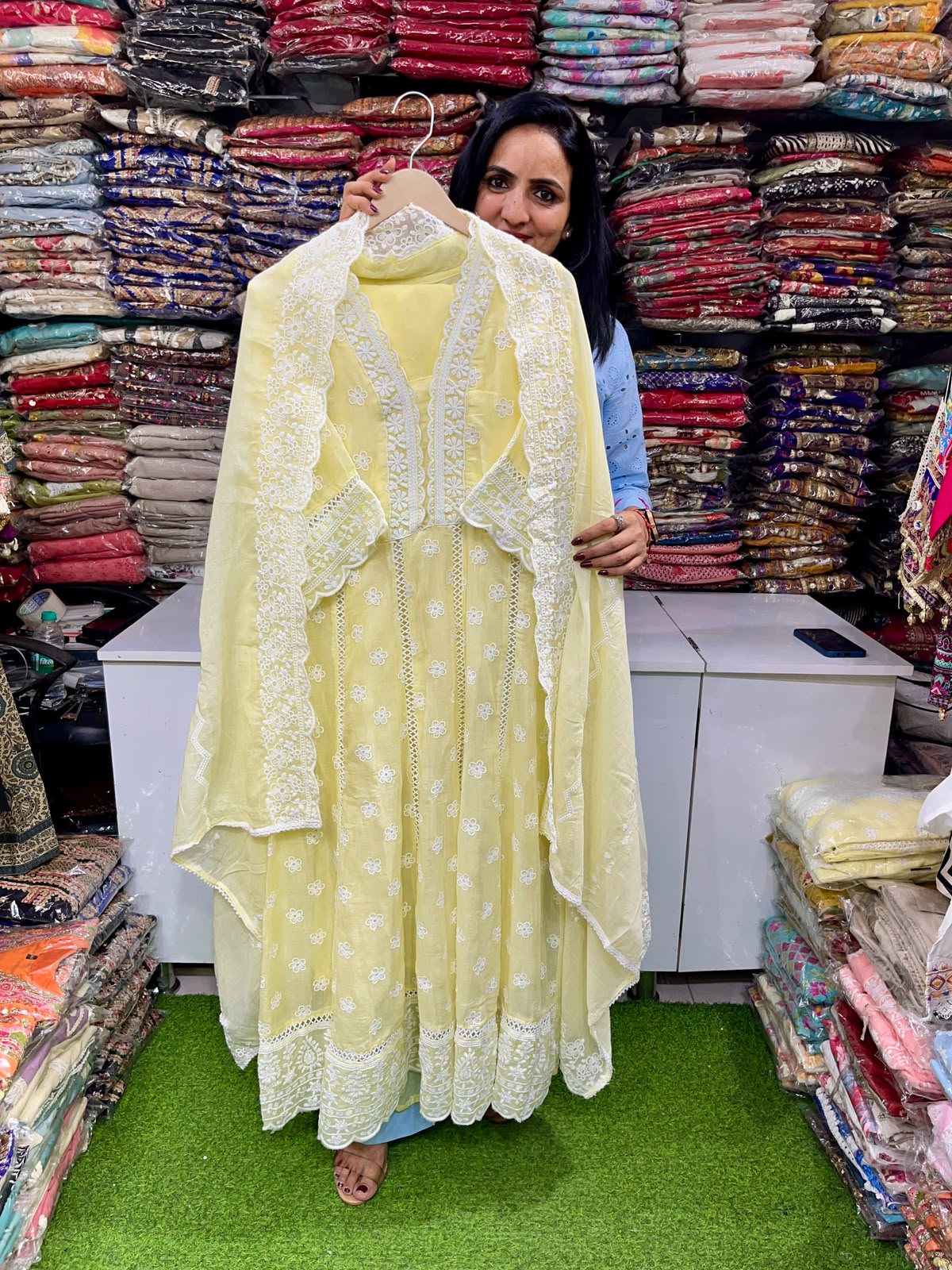 Premium Mal Cotton Anarkali Set