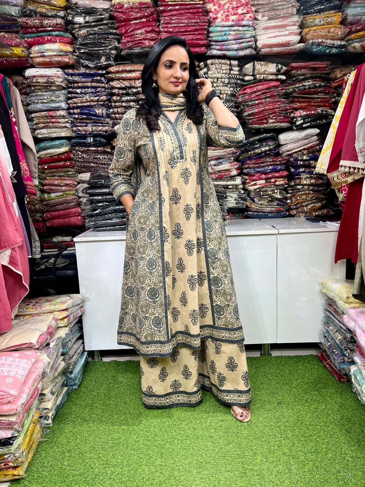 Pure Cotton Anarkali Set