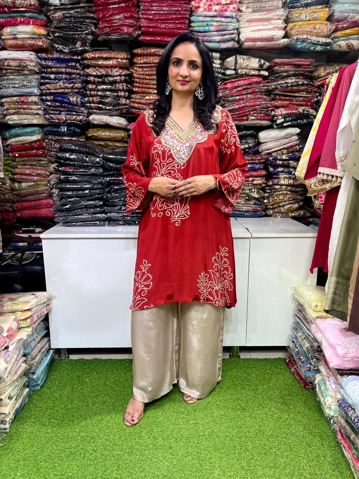Pure Crape Bandhej Print Coord Set