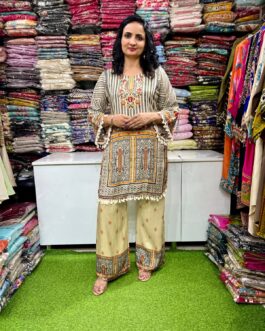 Pure Crape Coord Set with Embroidery