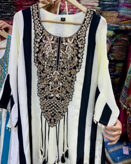 Pure Crape Designer Embroidered 3 Peice Set