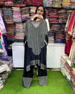 Pure Crape Designer Farshi Coord Set