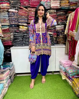 Pure Crape Dhoti Set with Purse