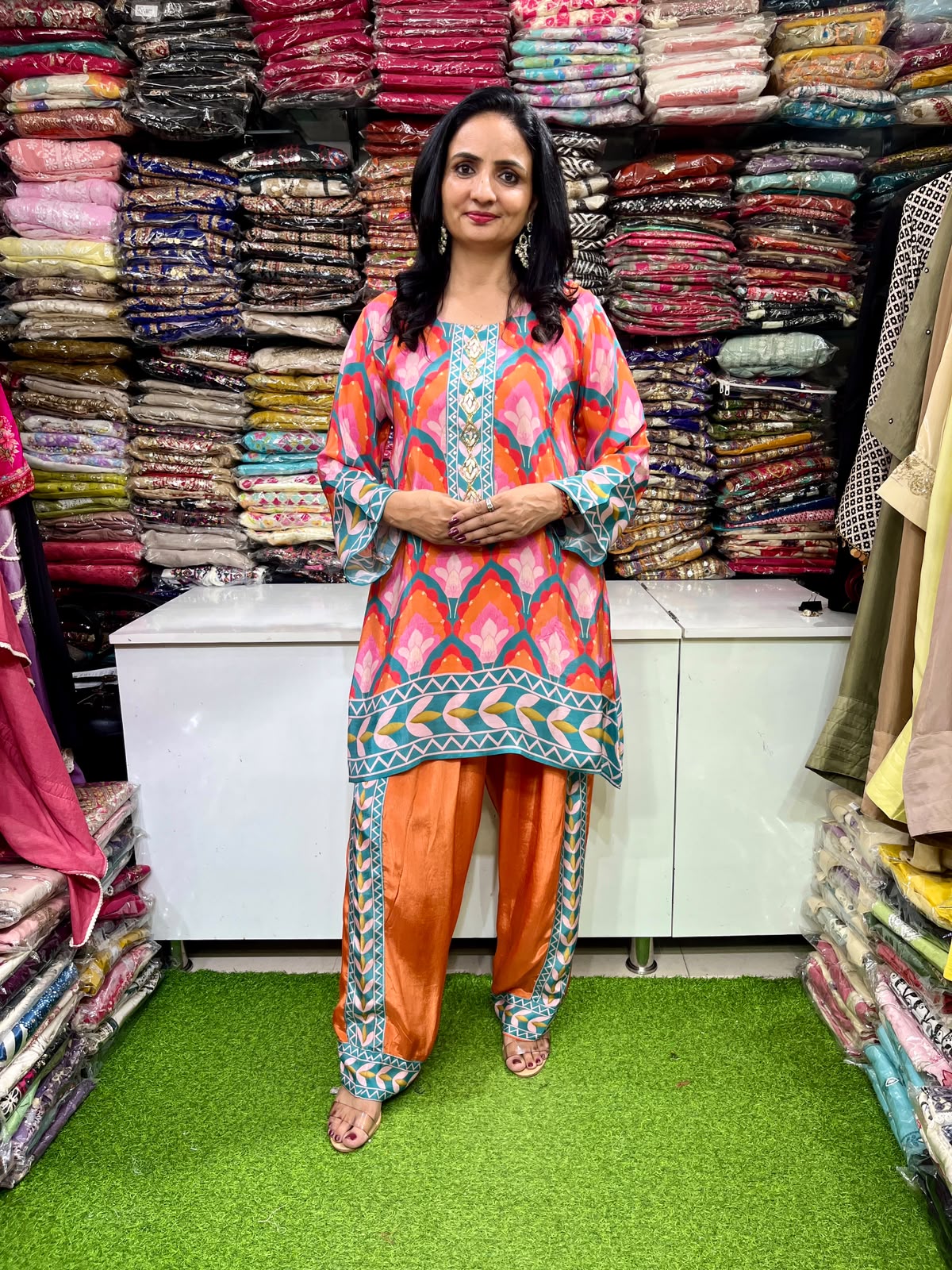 Pure Crape Farshi Coord Set