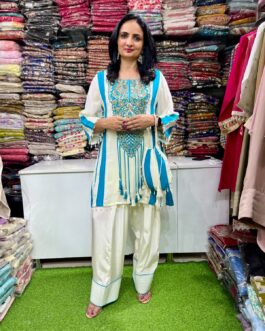 Pure Crape Farshi Coord Set with Potli