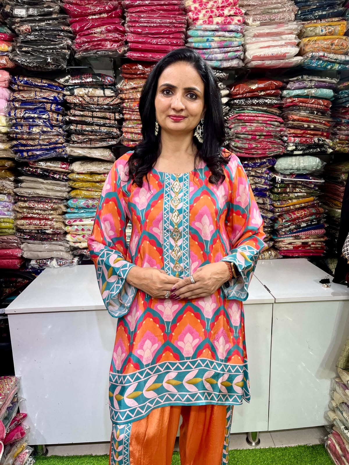 Pure Crape Farshi Coord Set