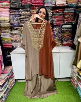Pure Crape Half and Half Designer Coord Set