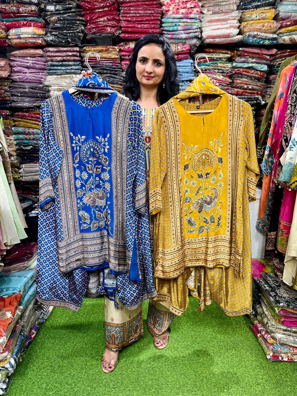 Pure Crape Hand Embroidered Farshi Suit Set