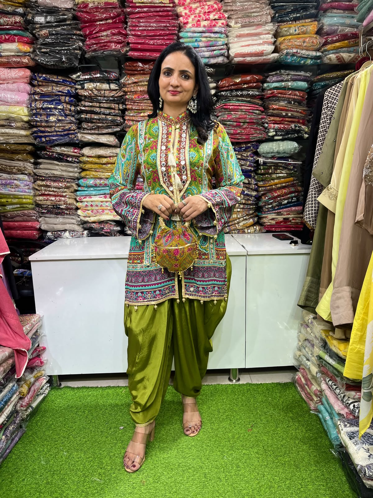 Pure Crape Indo-Western Dhoti Coord Set