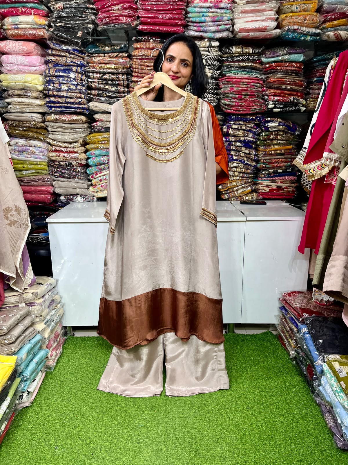 Pure Crape Silk Designer Coord Set