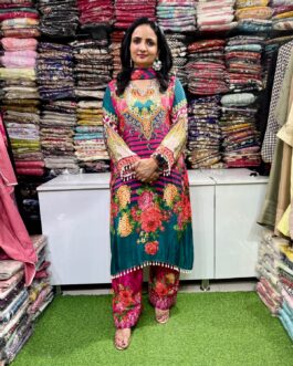 Pure Crape Suit With Farshi