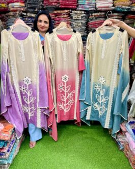 Pure Mal Chandheri Embroidered Suit Set