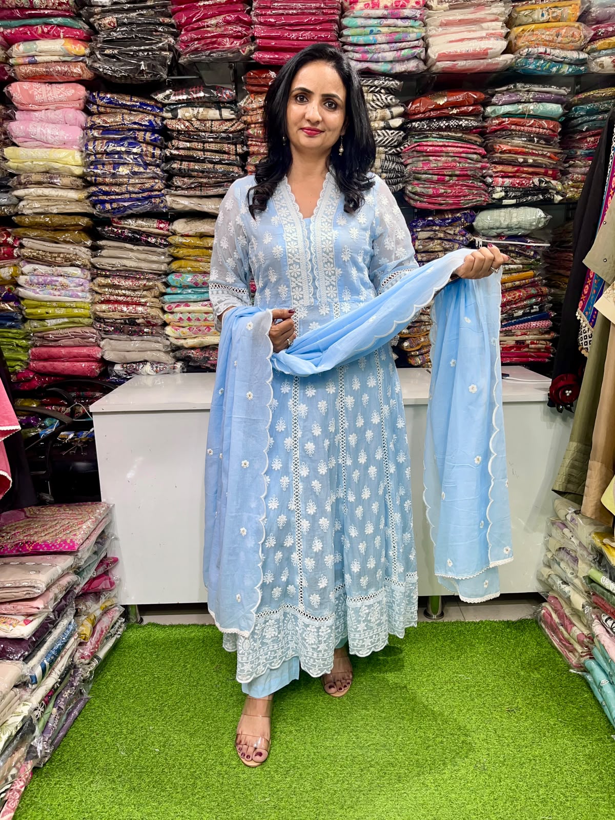 Pure Mal Cotton Anarkali - Image 5