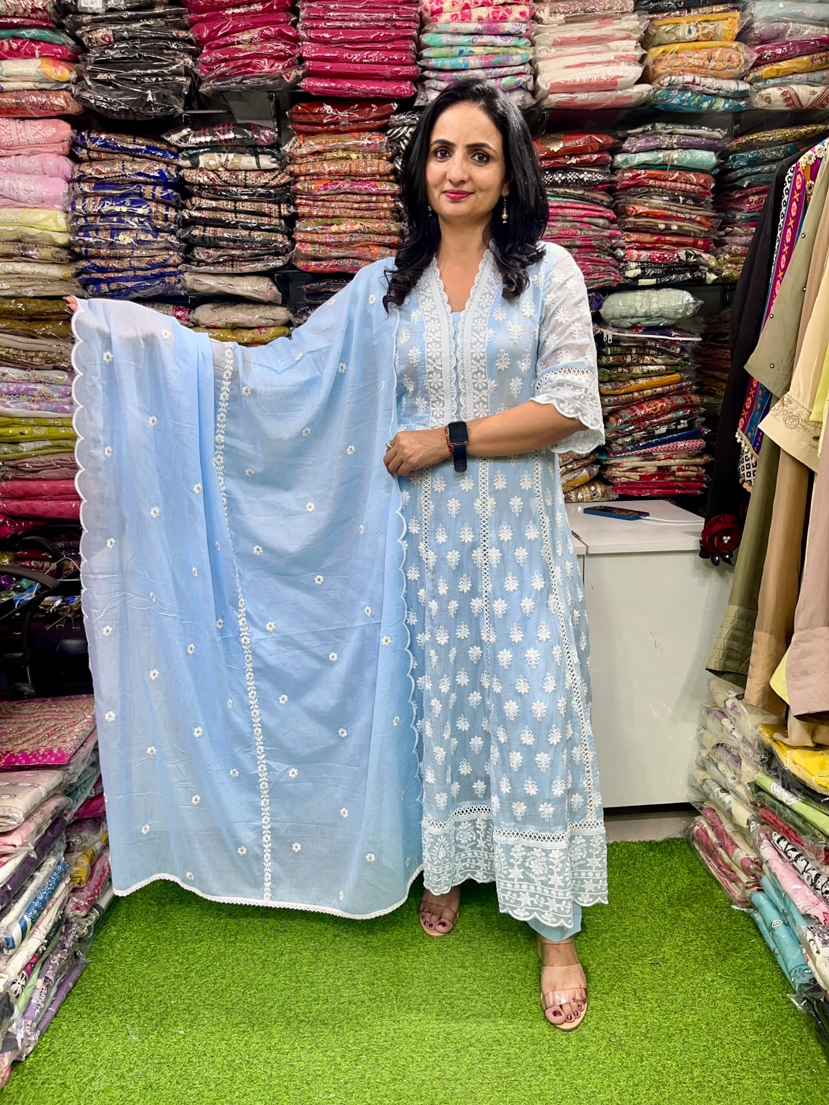 Pure Mal Cotton Anarkali - Image 3