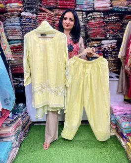 Pure Organza Hand Embroidered Farshi Suit Set