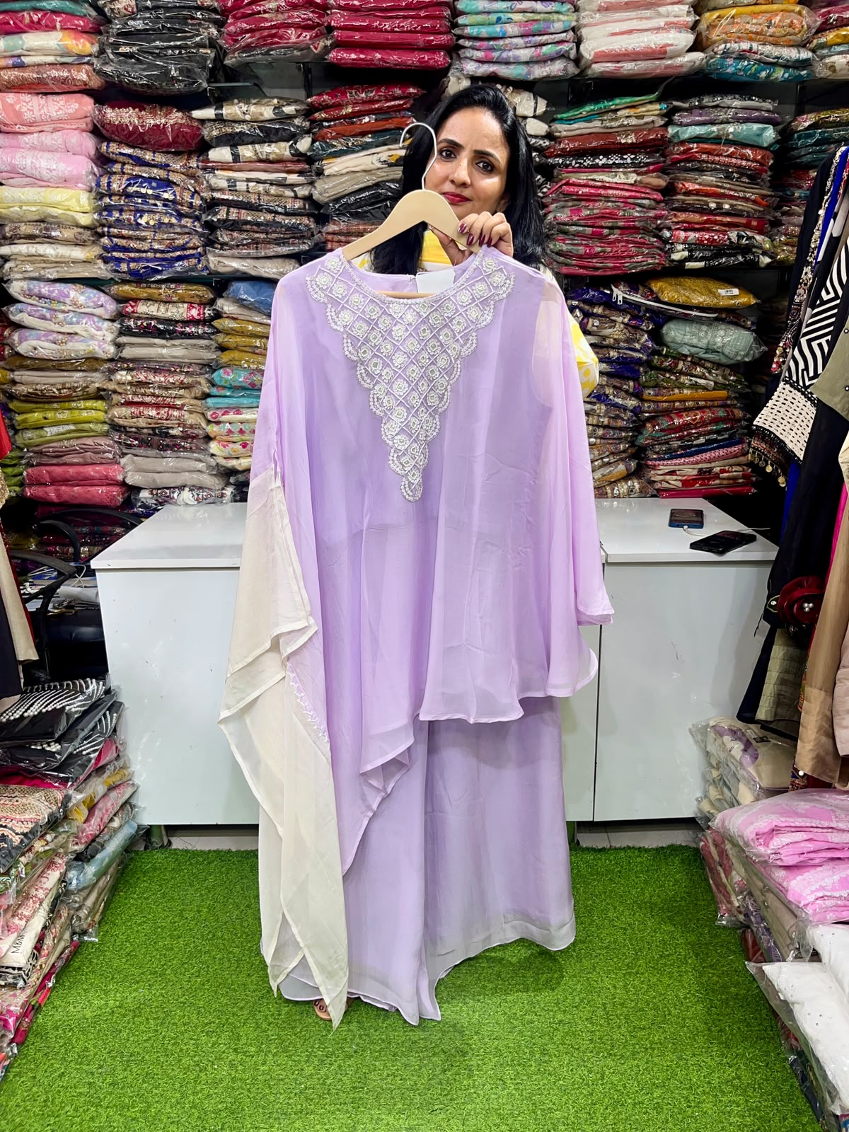 Pure Organza Indo - Western Three Peice Set