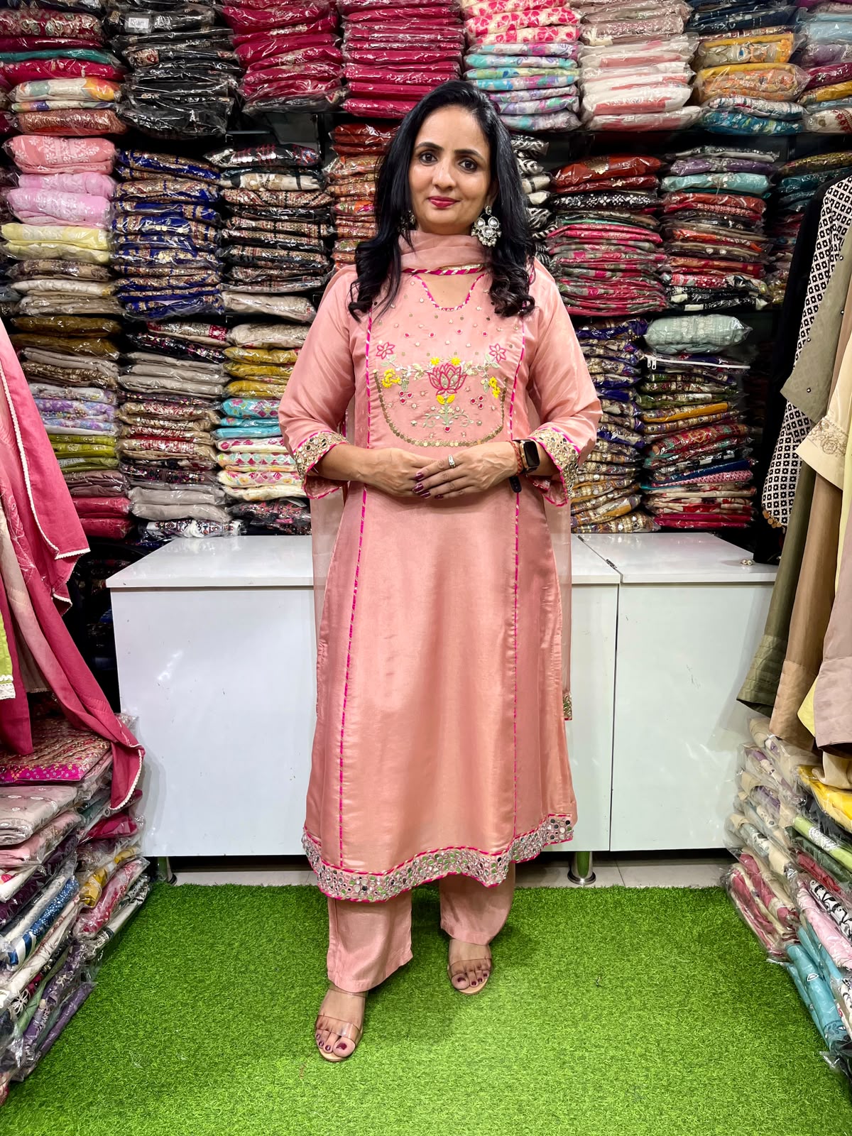 Tissue Shimmer Designer Suit Set