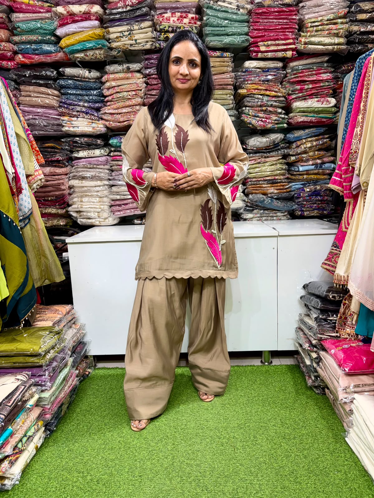 Designer Farshi Embroidered Coord Set