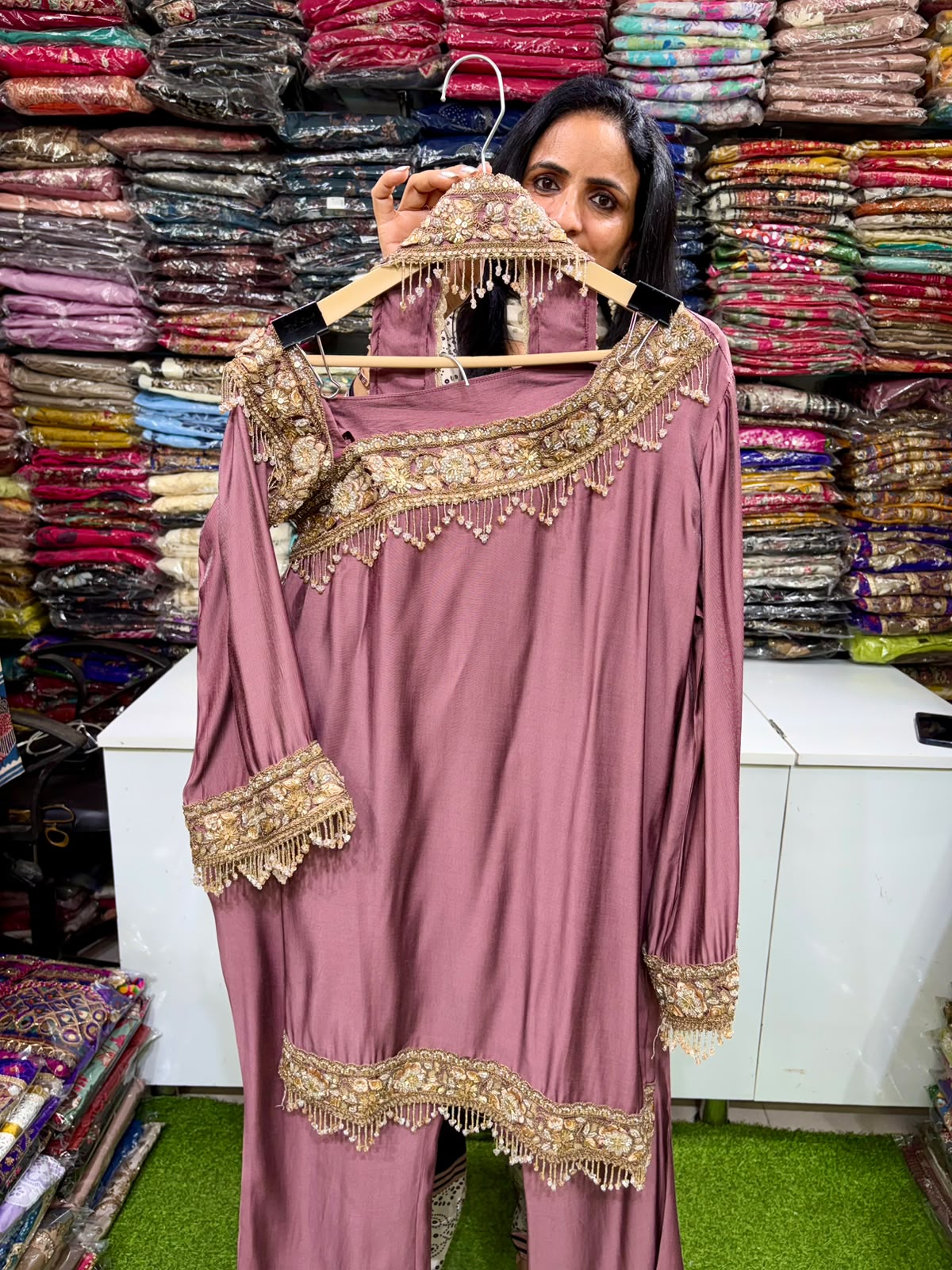 Designer Off Shoulder Three Peice Set