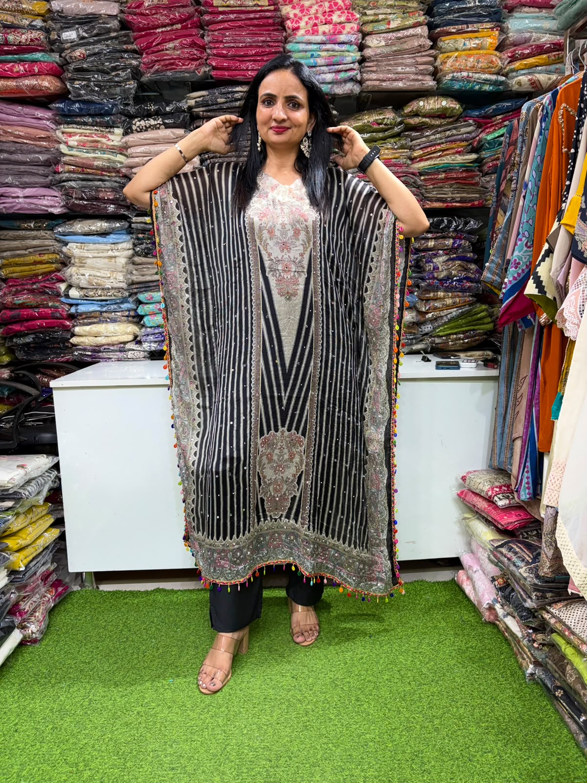 Pure Chinon Kaftan Three Peice Set