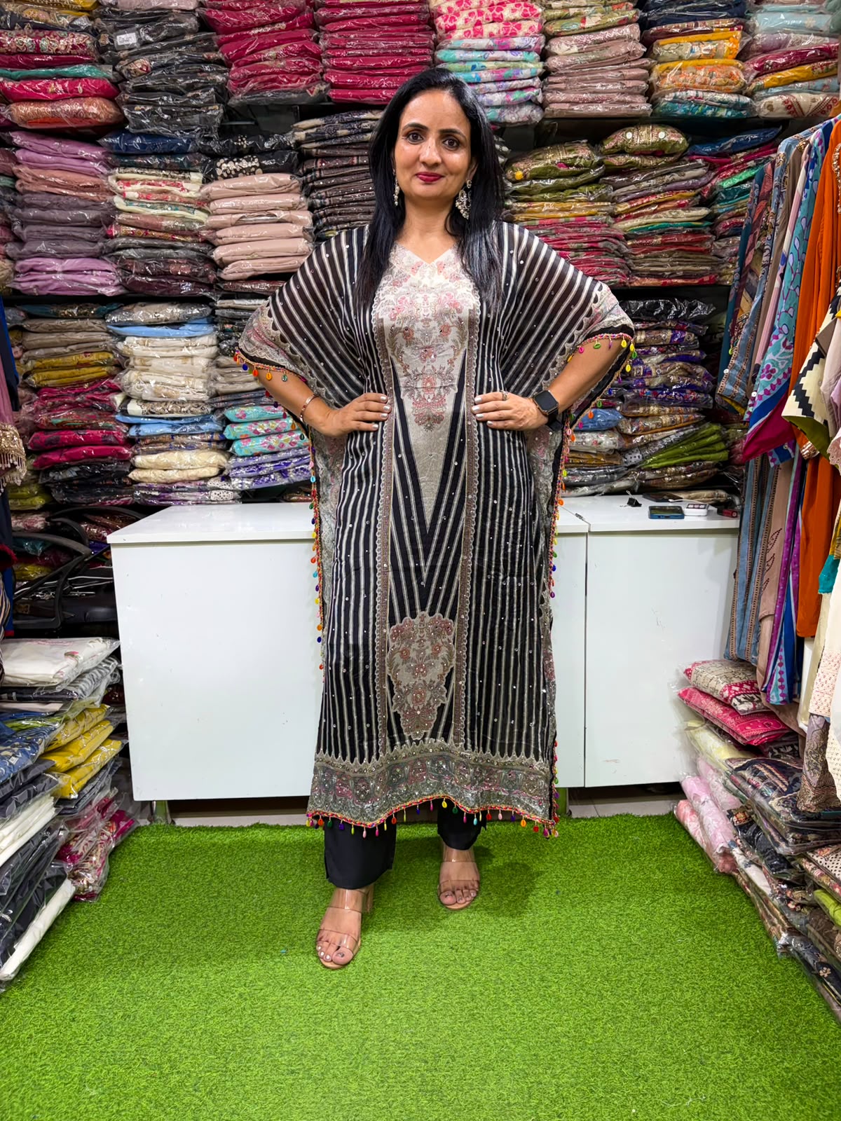 Pure Chinon Kaftan Three Peice Set