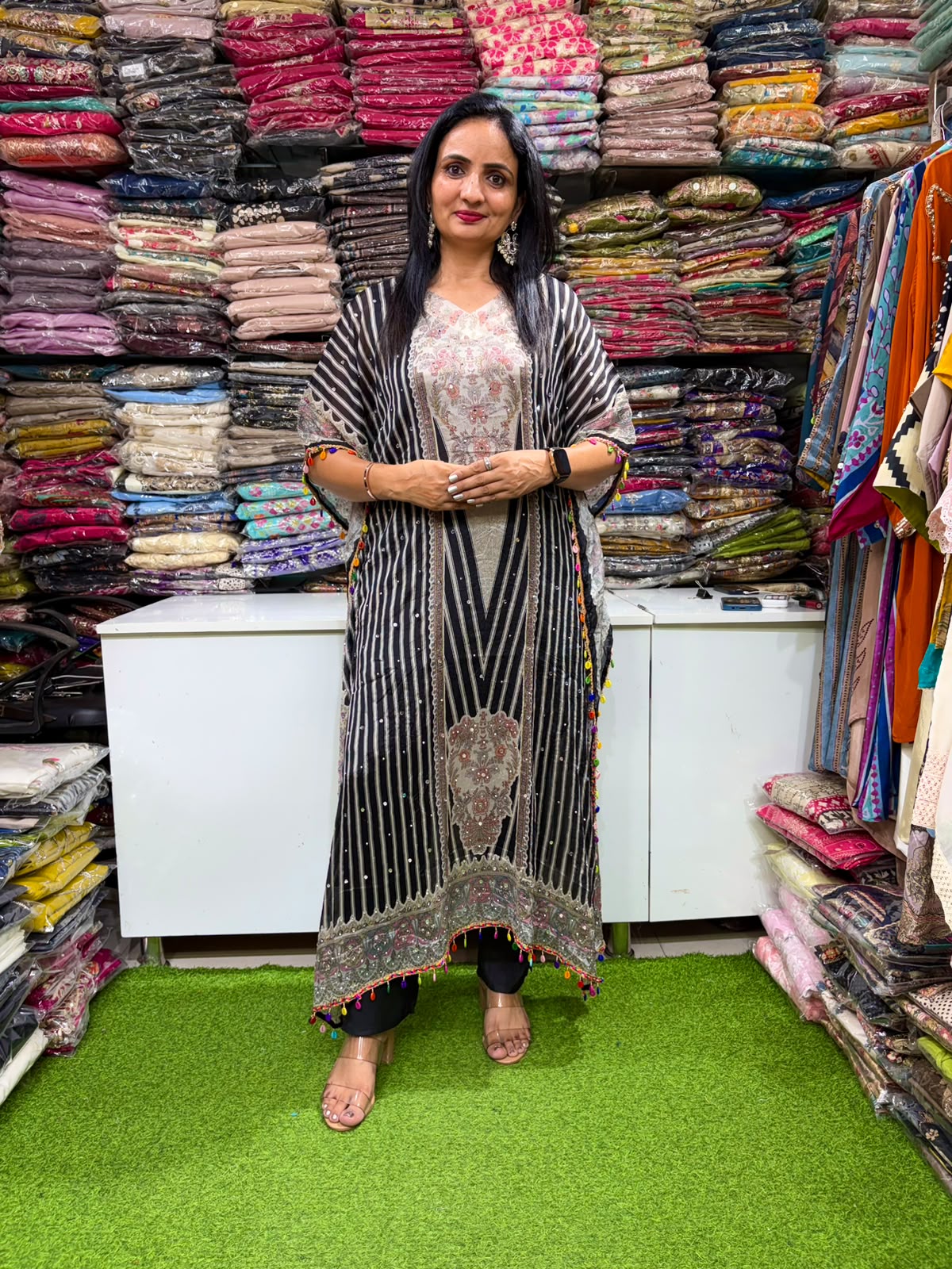 Pure Chinon Kaftan Three Peice Set